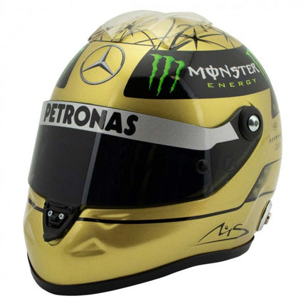 Michael Schumacher Spa 2011 Gold Helmet 1/2 Mini Scale