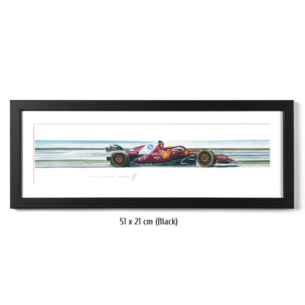 Scuderia Ferrari F1 Limited Edition Lewis Hamilton Racing Car Framed Print Artwork - 51 x 21cm