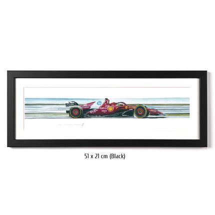 Scuderia Ferrari F1 Limited Edition Charles Leclerc Racing Car Framed Print Artwork - 51 x 21cm