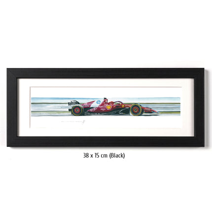 Scuderia Ferrari F1 Limited Edition Charles Leclerc Racing Car Framed Print Artwork - 38 x 15cm