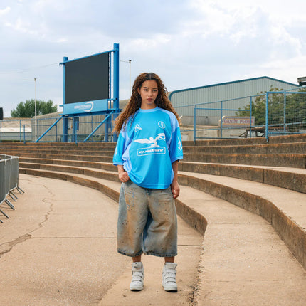 Quadrant Speedway Collection Clover Short Sleeve Malibu Blue Jersey T-Shirt