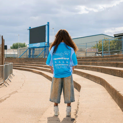 Quadrant Speedway Collection Clover Short Sleeve Malibu Blue Jersey T-Shirt