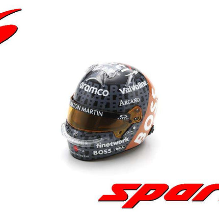 Aston Martin F1 Team 2024 Fernando Alonso Spark 1/5 Scale Mini Helmet Silverstone GP Special