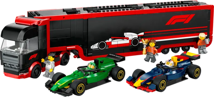 City F1 Truck With RB20 And AMR24 F1 Cars
