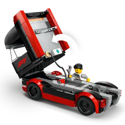 City F1 Truck With RB20 And AMR24 F1 Cars