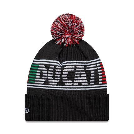 Ducati Corse New Era Logo Stripe Bobble Beanie Hat