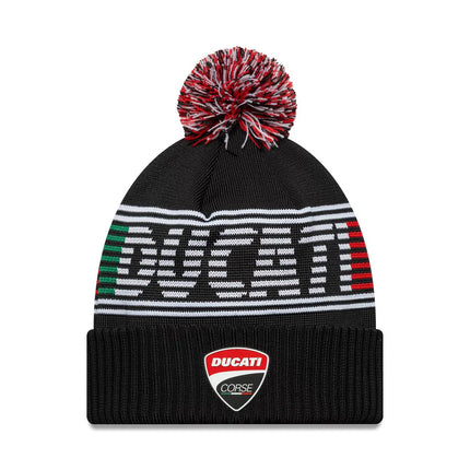 Ducati Corse New Era Logo Stripe Bobble Beanie Hat
