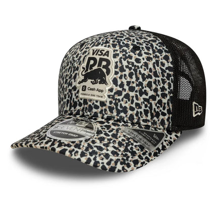 Visa Cash App Racing Bulls F1 Team New Era Leopard Print Trucker Baseball Cap
