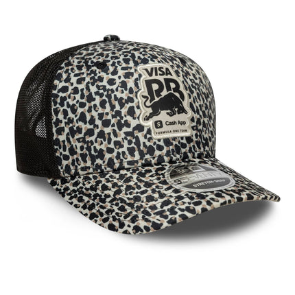 Visa Cash App Racing Bulls F1 Team New Era Leopard Print Trucker Baseball Cap