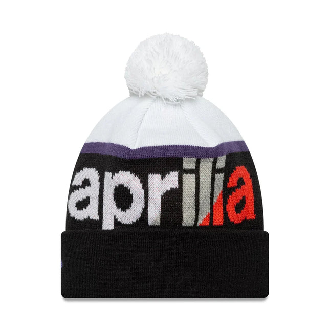 Aprilia Racing New Era Wordmark Logo Bobble Beanie Hat