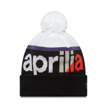 Aprilia Racing New Era Wordmark Logo Bobble Beanie Hat