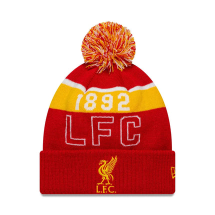 Liverpool Football Club New Era Sport Knit Stripe Bobble Beanie Hat