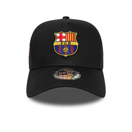 Barcelona FC New Era Core Patch Logo A-Frame Trucker Baseball Cap