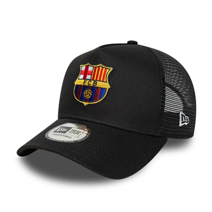 Barcelona FC New Era Core Patch Logo A-Frame Trucker Baseball Cap