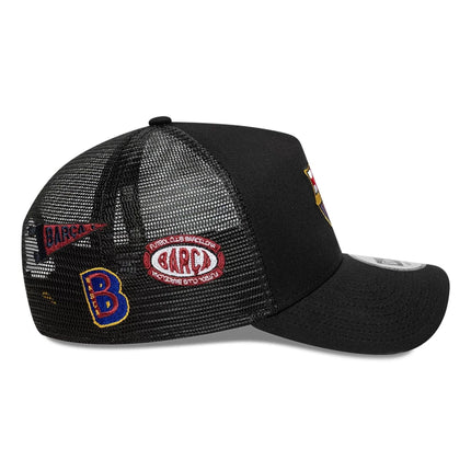 Barcelona FC New Era Core Patch Logo A-Frame Trucker Baseball Cap