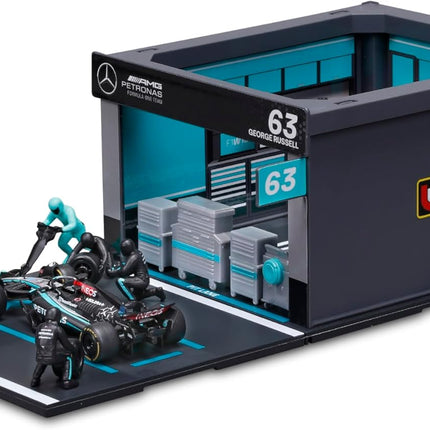 Mercedes AMG Petronas F1 Team George Russell Burago Pit Pass Diorama Model Car