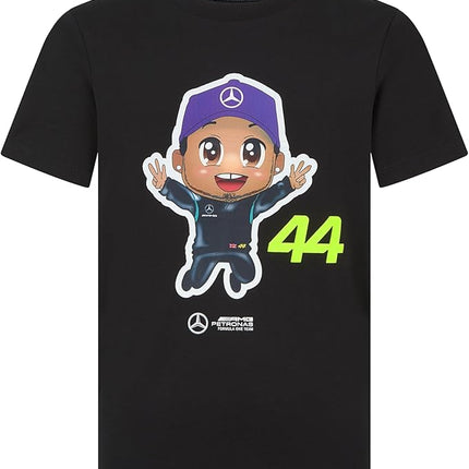 Mercedes AMG Petronas F1 Team Lewis Hamilton Caricature Kids T-Shirt