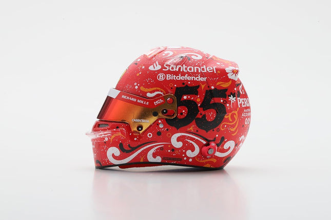 Scuderia Ferrari F1 Official LookSmart Carlos Sainz Mexican GP 1/5 Scale Mini Helmet 2024