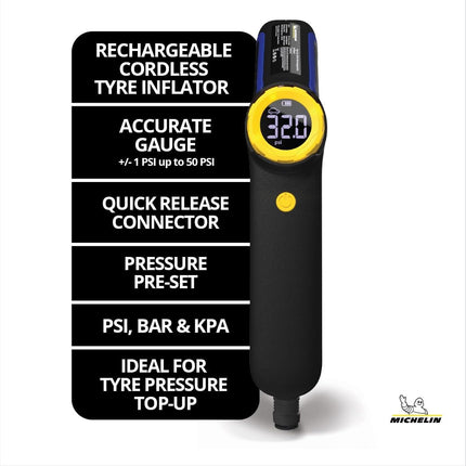 Michelin Mini Cordless Rechargeable Digital Tyre Inflator