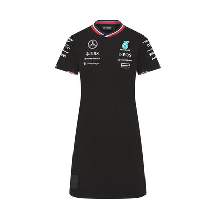 Mercedes AMG Petronas F1 Team Black Women's T-Shirt Dress 2024