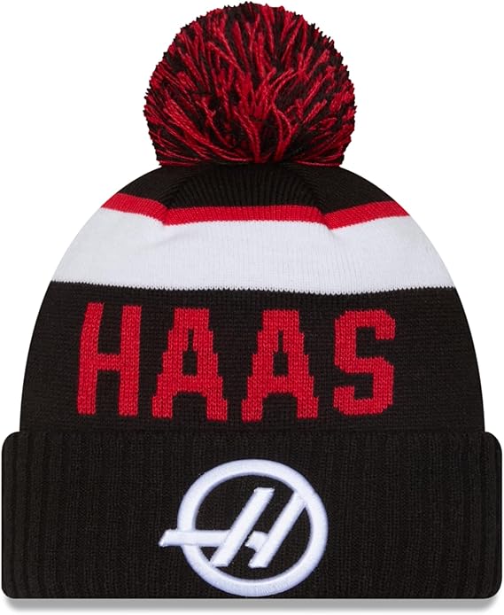 Haas Stripe Sport Bobble Beanie Hat