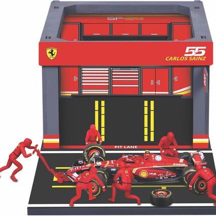 Scuderia Ferrari F1 Team Carlos Sainz Burago Pit Pass Diorama Model Car