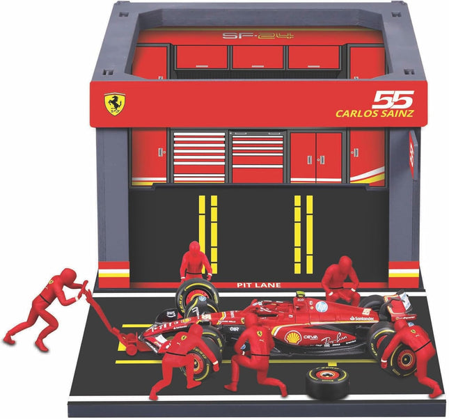 Scuderia Ferrari F1 Team Carlos Sainz Burago Pit Pass Diorama Model Car
