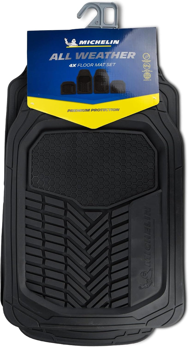 Michelin Heavy Duty Non-Slip Car Floor Mats 4 Piece Set of Front & Rear