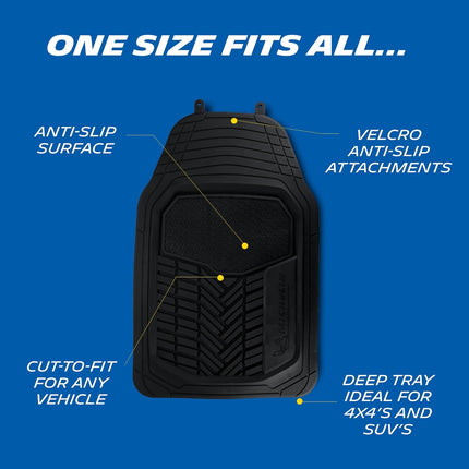 Michelin Heavy Duty Non-Slip Car Floor Mats 4 Piece Set of Front & Rear