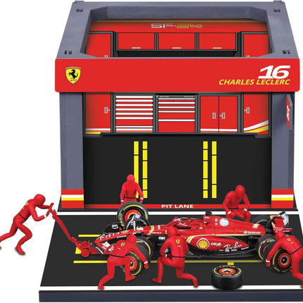 Scuderia Ferrari F1 Team Charles Leclerc Burago Pit Pass Diorama Model Car