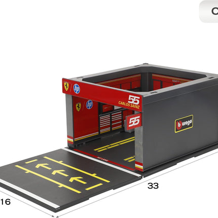 Scuderia Ferrari F1 Team Charles Leclerc Burago Pit Pass Diorama Model Car
