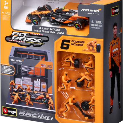 McLaren F1 Team Lando Norris Burago Pit Pass Diorama Model Car