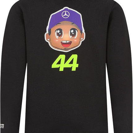 Mercedes AMG Petronas F1 Team Lewis Hamilton Caricature Kids Hoody