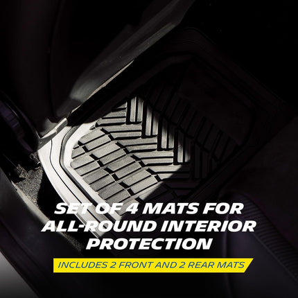 Michelin Heavy Duty Non-Slip Car Floor Mats 4 Piece Set of Front & Rear