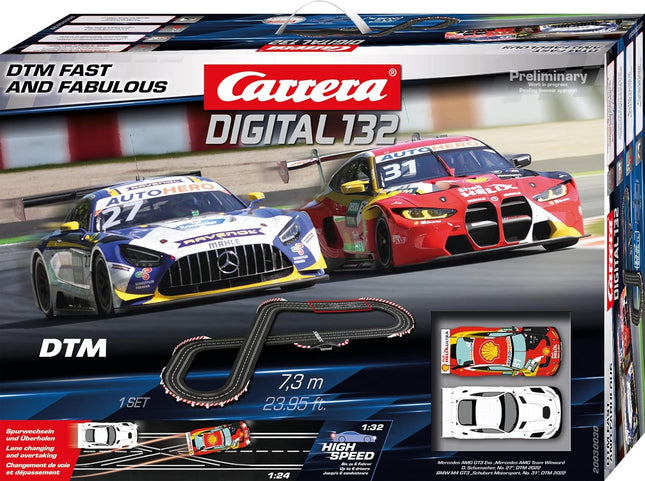 Carrera Scalextric Car and Track Set 7.3 Meters Fast and Fabulous Dual Action