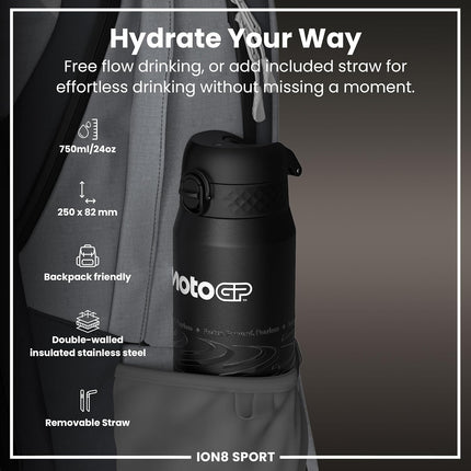 ION8 X MotoGP Racing Lean Sports Thermal Water Bottle 750ml
