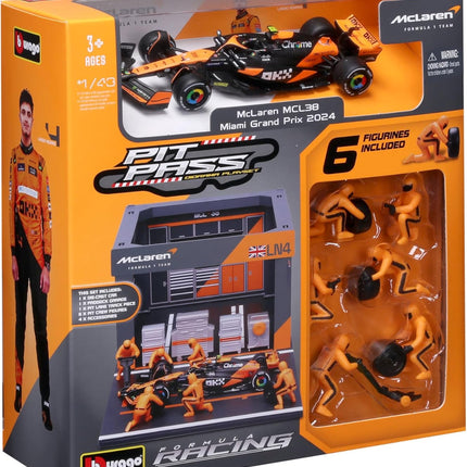 McLaren F1 Team Lando Norris Burago Pit Pass Diorama Model Car
