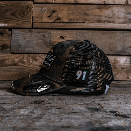 Green Camo Diamond Trucker Hat