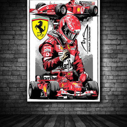 Scuderia Ferrari F1 Michael Schumacher Driver Canvas 50cm x 35cm