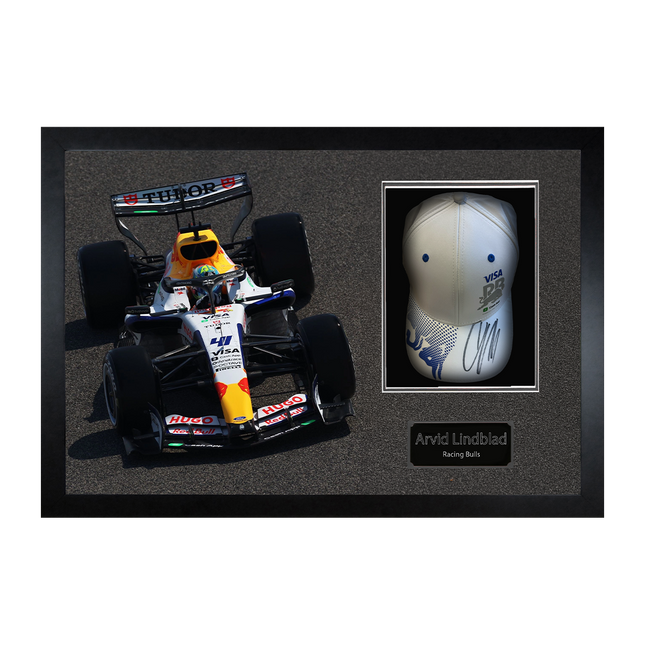 Arvid Lindblad Signed Racing Bulls F1 Cap Iconic Frame (ACG Cert)
