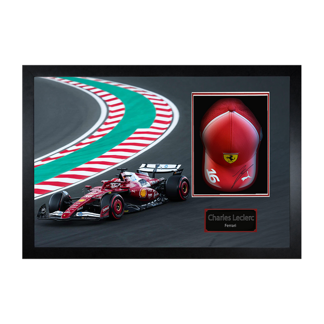 Charles Leclerc Signed Ferrari F1 Cap Iconic Frame (ACG Cert)