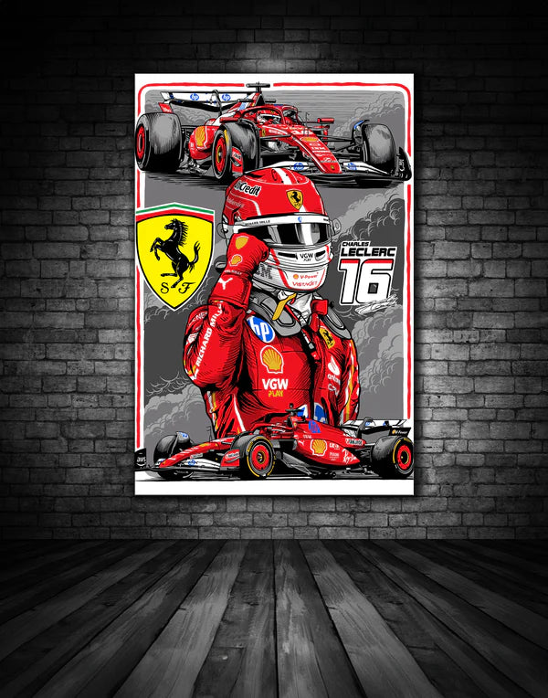 Scuderia Ferrari F1 Charles Leclerc Driver Canvas 50cm x 35cm