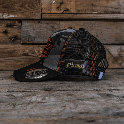 Grey Camo Diamond Trucker Hat