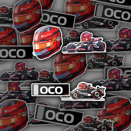Haas F1 Esteban Ocon Stickers 2025