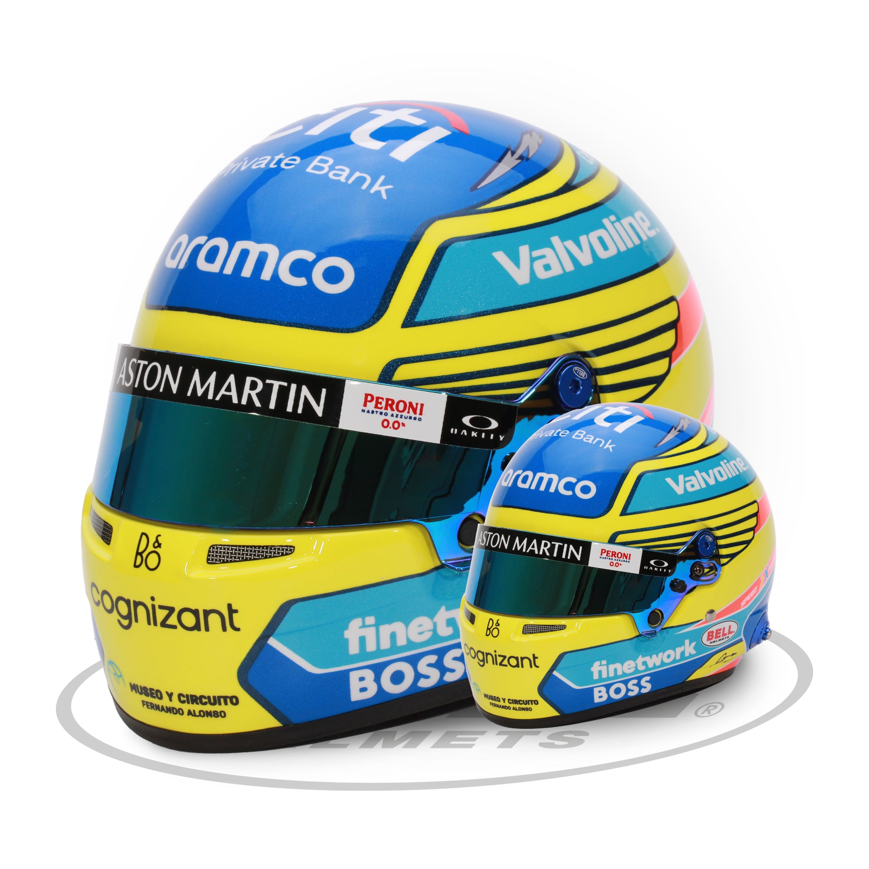 Aston Martin F1 Fernando Alonso 1/2 Scale Mini Helmet 2024 – Vantage97