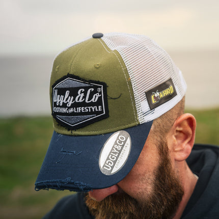 Forest Green & Navy Vintage Diamond Cap