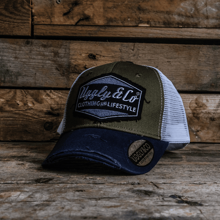 Forest Green & Navy Vintage Diamond Cap