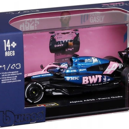 Bburago 1:43 Scale BWT Alpine F1 Team A525 Formula 1 Car 2025#10 Pierre Gasly – Die‑Cast Model