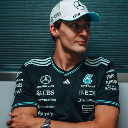 Mercedes AMG Petronas F1 Team 2025 Adidas George Russell Drivers Baseball Cap