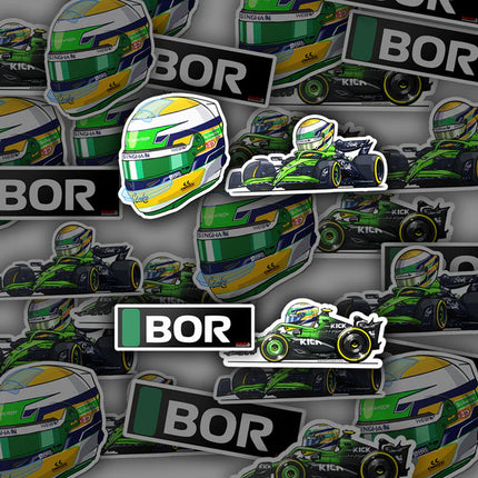 Stake F1 Kick Sauber Gabriel Bortoleto Stickers 2025